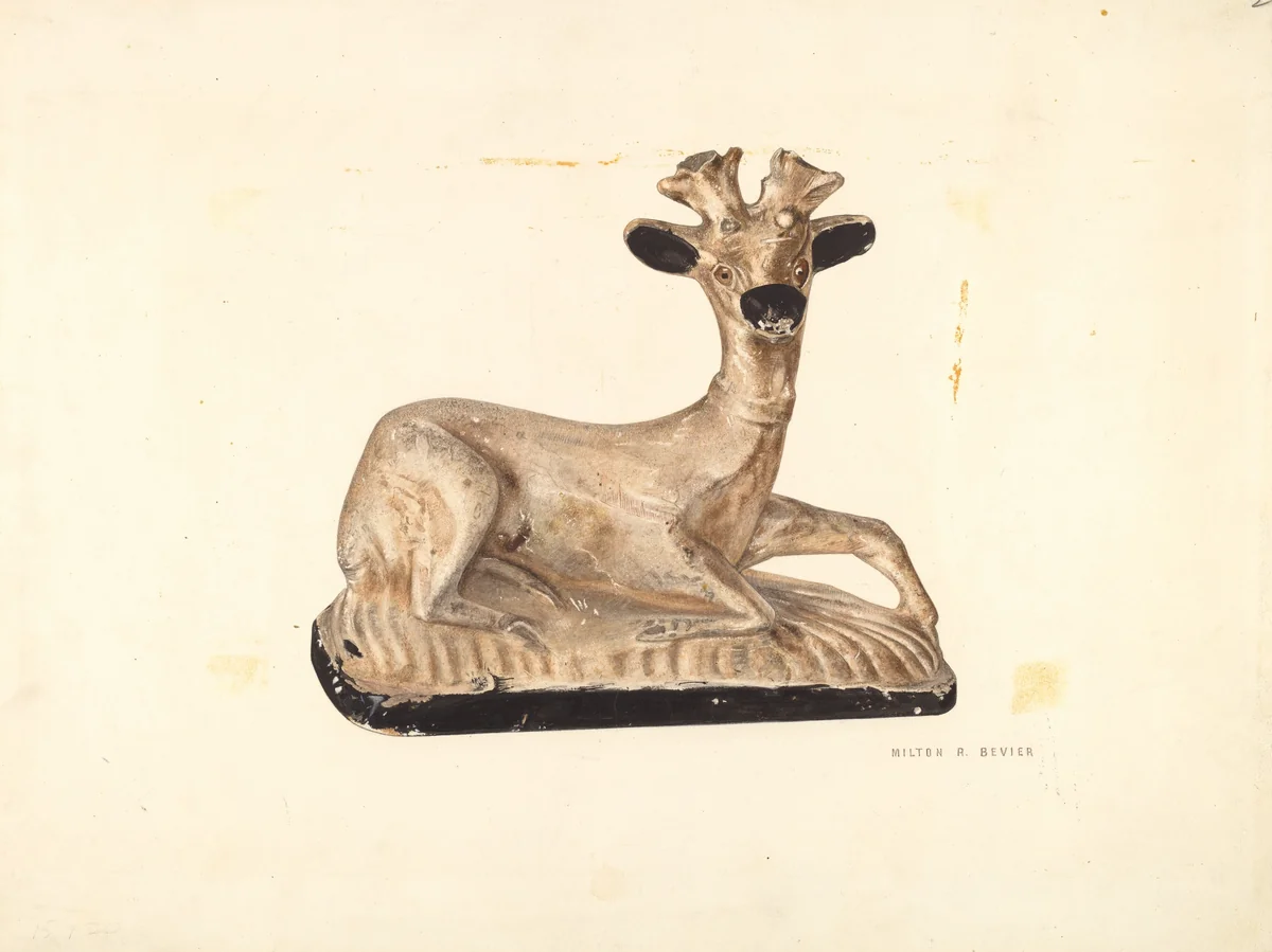 Chalkware Deer by Milton Bevier, index of american design, 1939