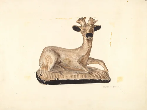 Chalkware Deer by Milton Bevier, index of american design, 1939