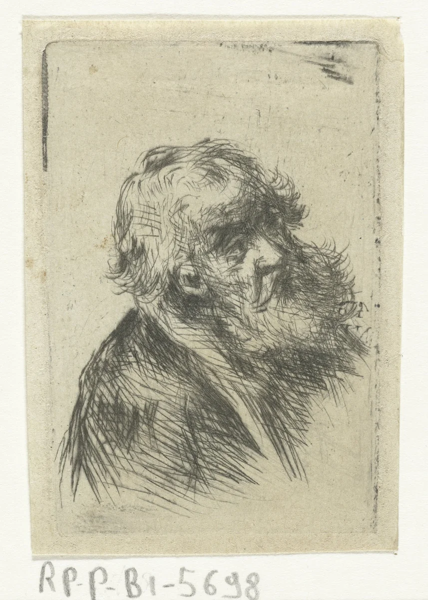 Oude man met baard by Jan Chalon, print, 1748-1795