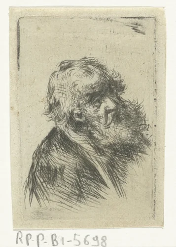 Oude man met baard by Jan Chalon, print, 1748-1795