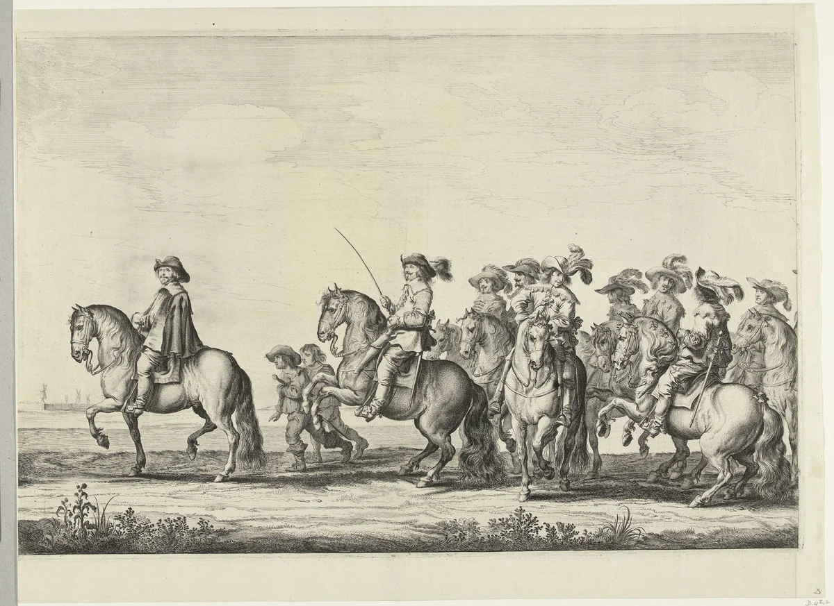 Intocht van Maria de Médicis te Amsterdam (plaat 2), 1638 by Pieter Nolpe, print, 1638-1639