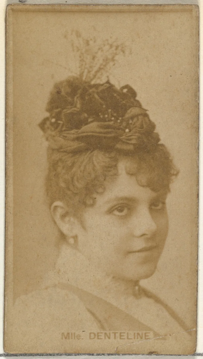 Mlle. Denteline, from the Actors and Actresses series (N145-8) issued by Duke Sons & Co. to promote Duke Cigarettes by W. Duke, Sons & Co., photograph, 1890-1895