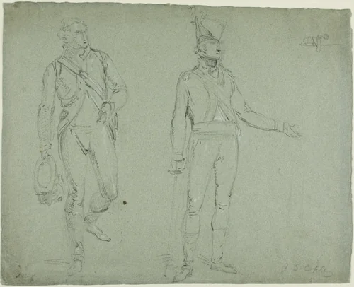 Two American Officers by John Singleton Copley, drawing, 1758-1815