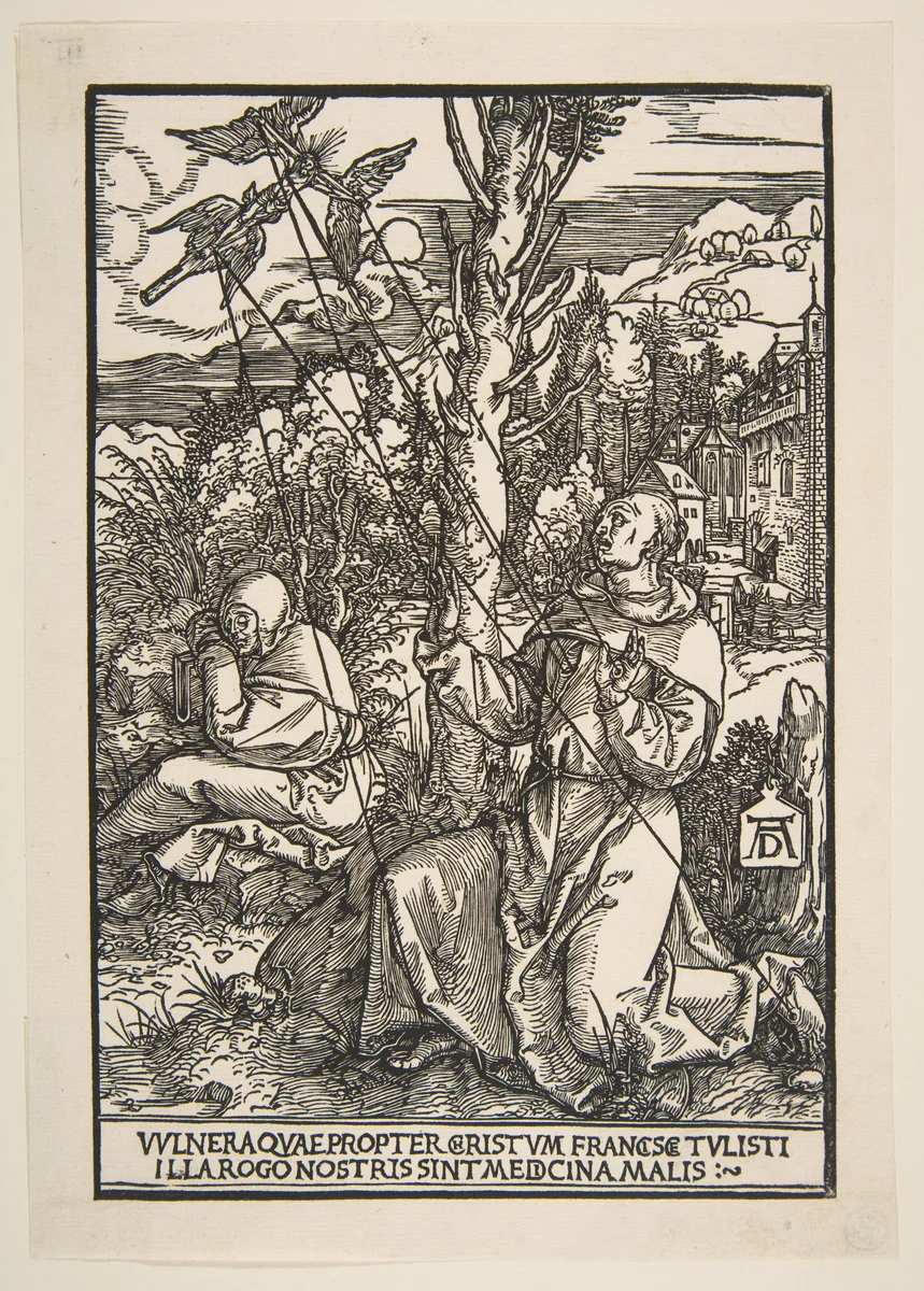 Saint Francis Receiving the Stigmata by Albrecht Dürer, print, 1503-1504