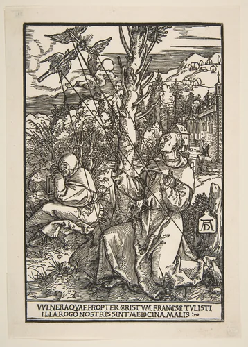 Saint Francis Receiving the Stigmata by Albrecht Dürer, print, 1503-1504
