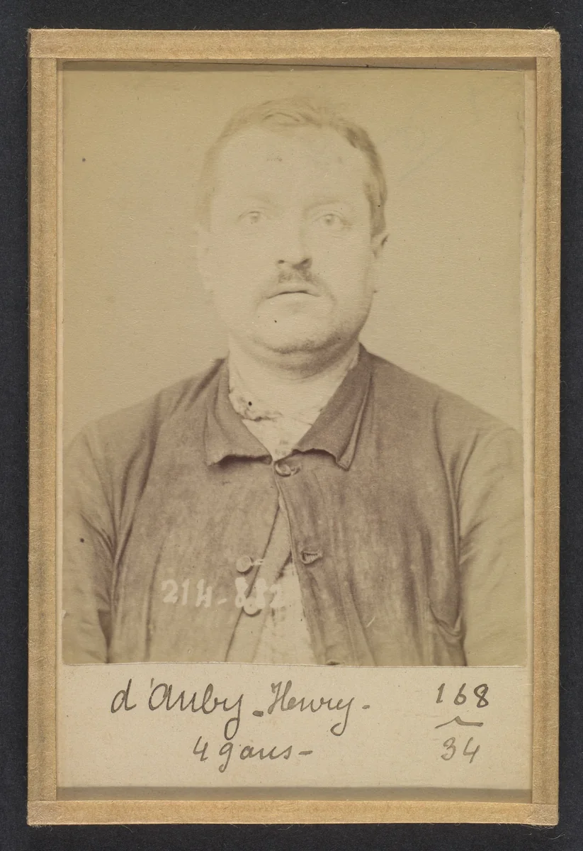 D'Auby. Henri. 48 (ou 49) ans, né à Montmédy (Meuse). Menuisier. Anarchiste. 28/2/94. by Alphonse Bertillon, photograph, 1894