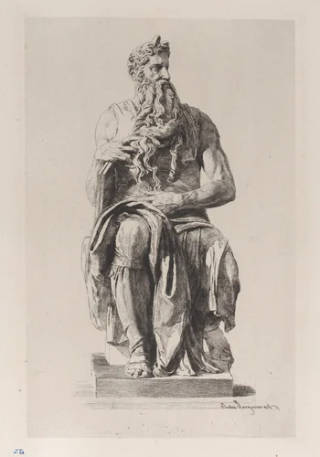 Moses, after Michelangelo by Jules Ferdinand Jacquemart, print, 1875
