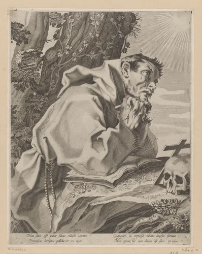 Heilige Franciscus van Assisi by Unknown, print, 1576-1624