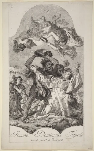 The Stoning of Saint Stephen by Giovanni Domenico Tiepolo, print, 1727-1804