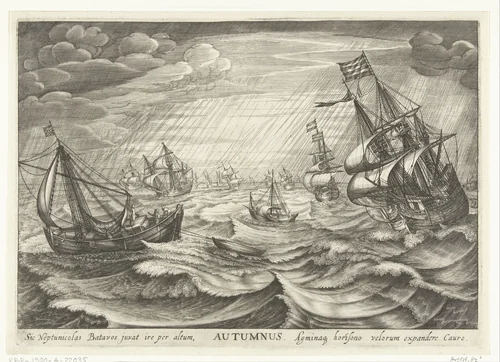 Herfst by Robert de Baudous, print, 1591-1618