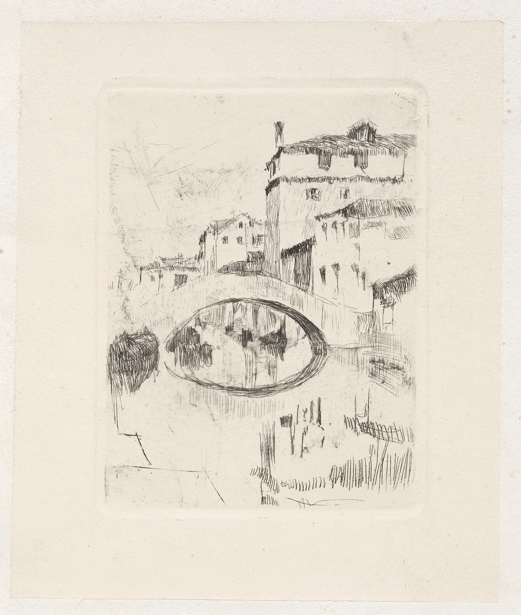 Bridge in Moonlight by Otto H. Bacher, print, 1875-1925