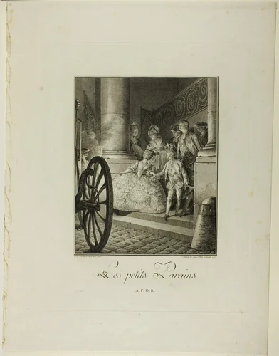 The Little Godfathers, from Monument du Costume Physique et Moral de la fin du Dix-huitième siècle by Jean Charles Baquoy
Charles Emanuel Patas
Jean Michel Moreau
Laurent-François Prault, print, 1777