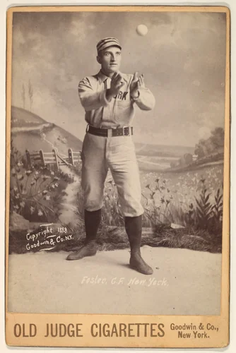 Foster, Center Field, New York, from the series Old Judge Cigarettes by Goodwin & Company, photograph, 1888