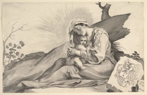 Virgin and Child by Claude Mellan, print, 1600-1688