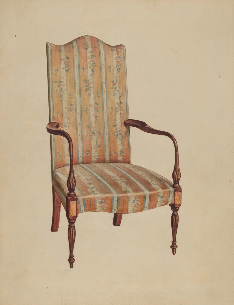 Armchair by Elizabeth Curtis, index of american design, 1936