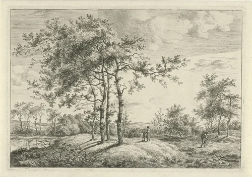 Landschap met moeder en kind by Hermanus Fock, print, 1781-1822