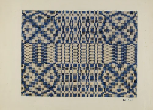 Coverlet Detail by Cornelius Christoffels, index of american design, 1938