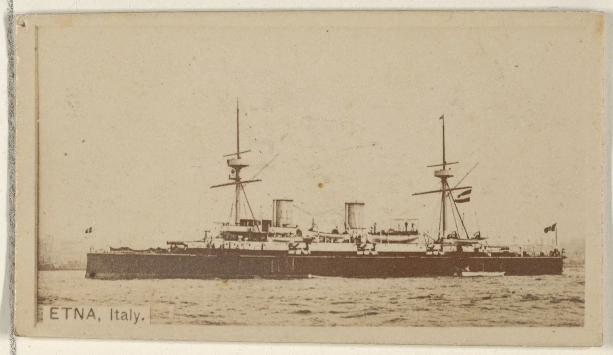 Etna, Italy, from the Famous Ships series (N50) for Virginia Brights Cigarettes by Allen & Ginter, photograph, 1895
