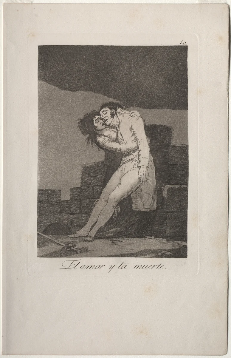 Love and Death, Plate 10 by Francisco de Goya, print, 1799