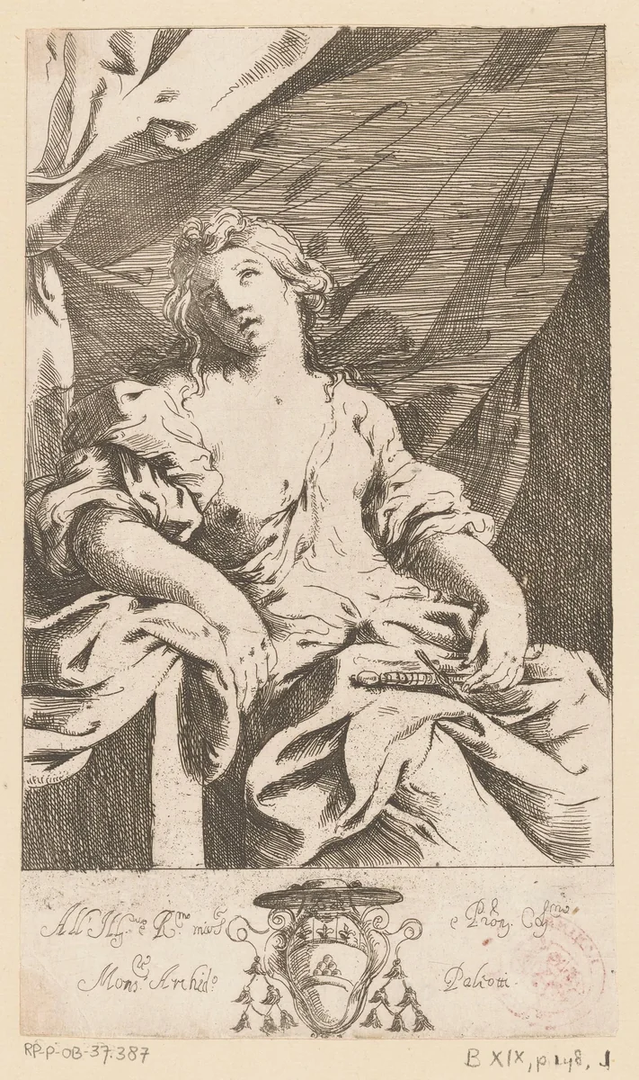 Lucretia by Giovanni Andrea Sirani, print, 1620-1670