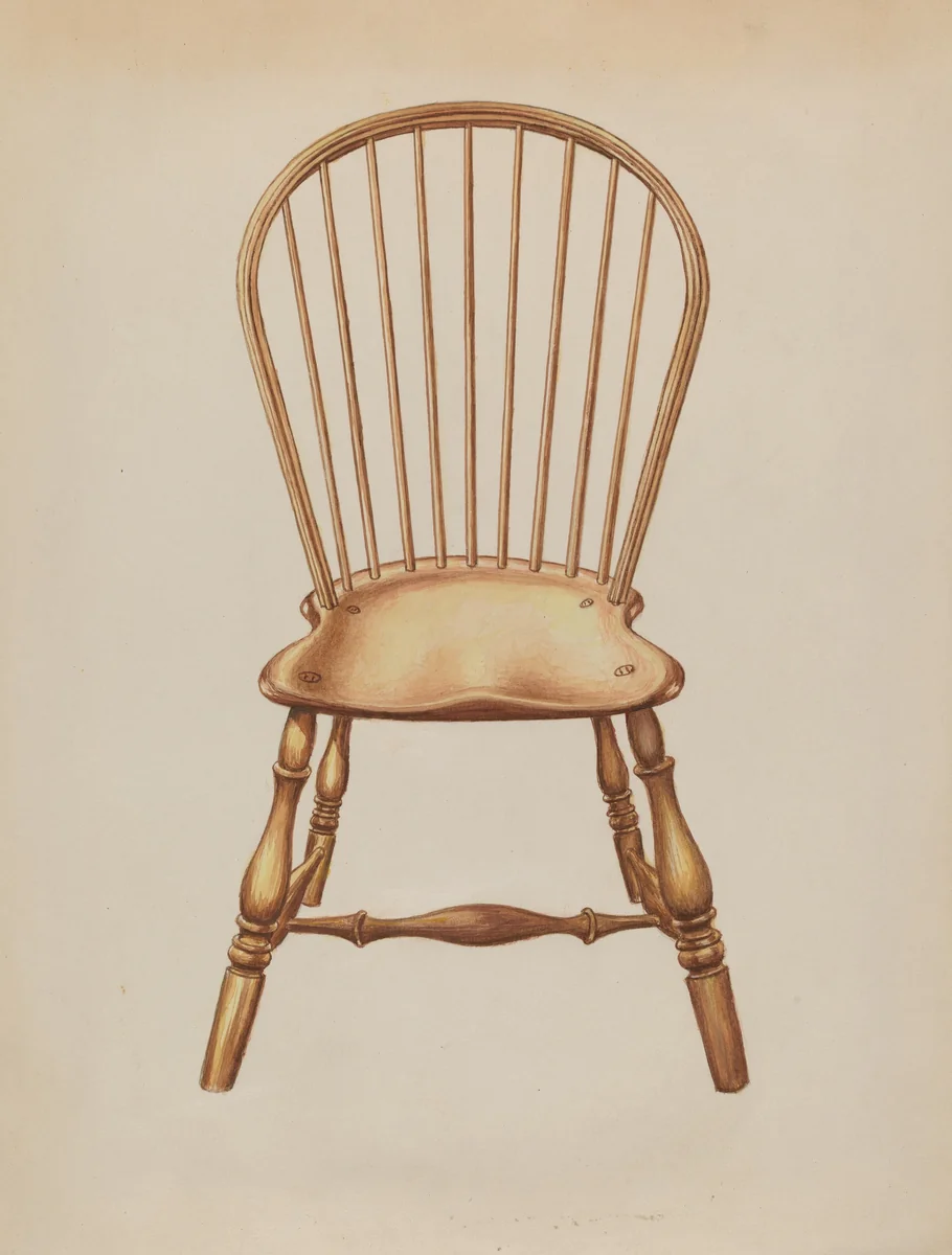 Windsor Chair by Gerald Bernhardt, index of american design, 1936