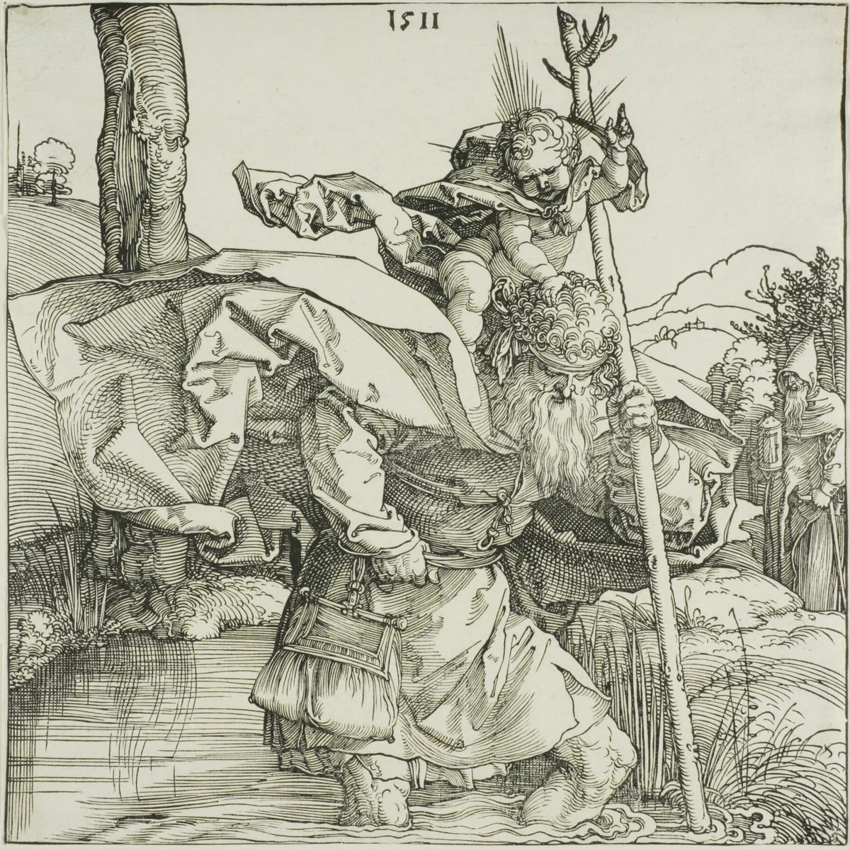 Saint Christopher by Albrecht Dürer, print, 1511
