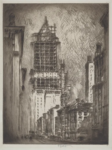 Lodgings for Gents by Joseph Pennell, print, 1923