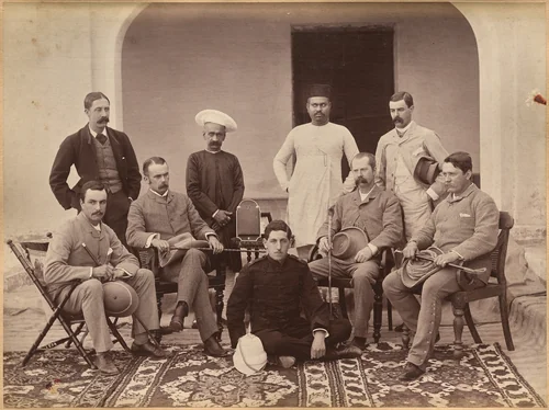 Civil officers at Jhansi (recto) by Raja Deen Dayal, photograph, 1877-1892