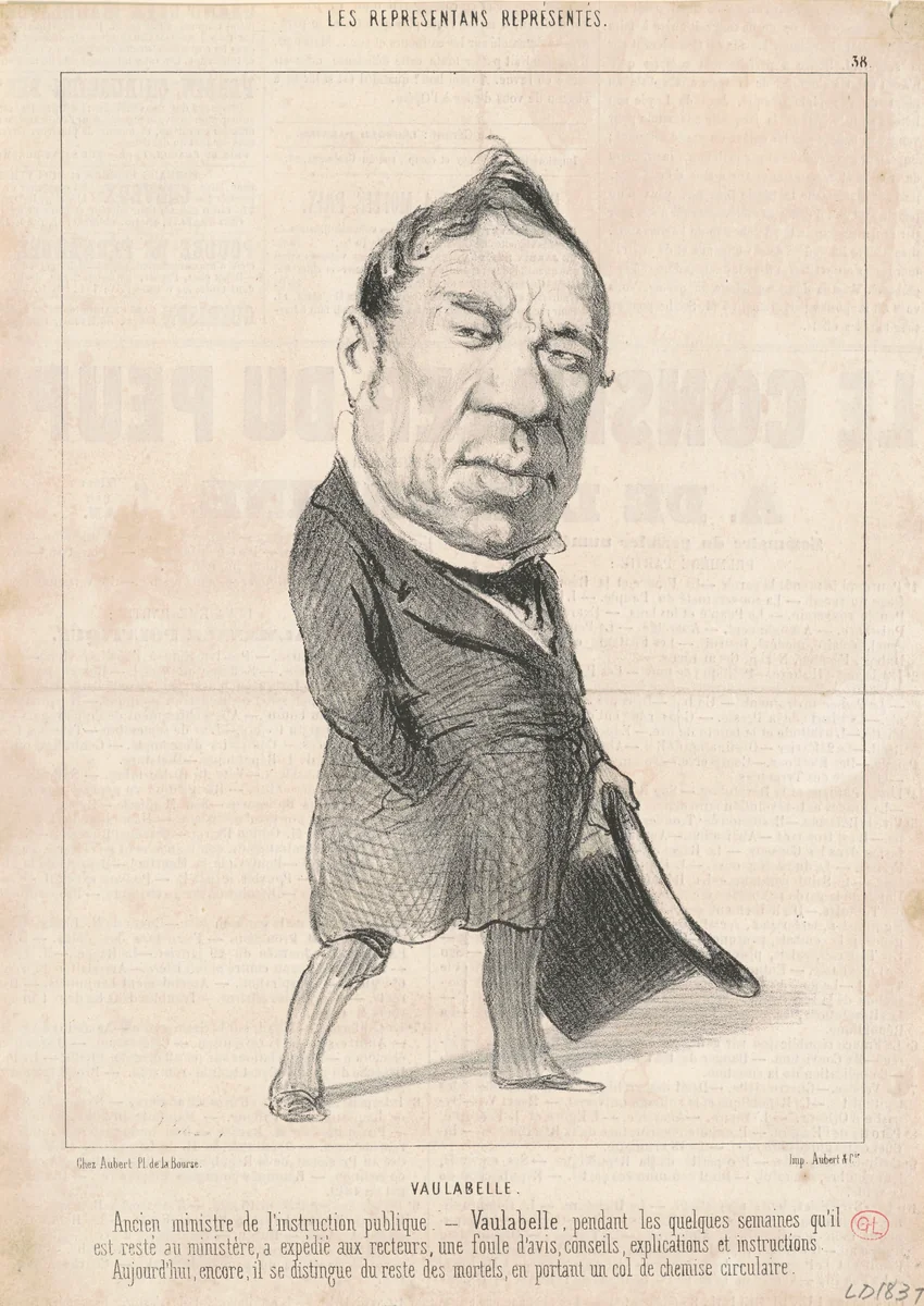 Achille Tenaille de Vaulabelle by Honoré Daumier, print, 1849