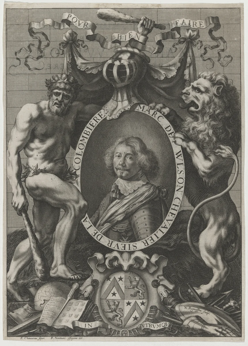 Marc de Wilson, Chevalier Sieur de la Colombiere by Nicolas Regnesson; Robert Nanteuil, print, 1620-1670