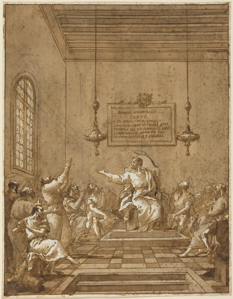 The Apostles' Creed by Giovanni Domenico Tiepolo, drawing, 1771-1789