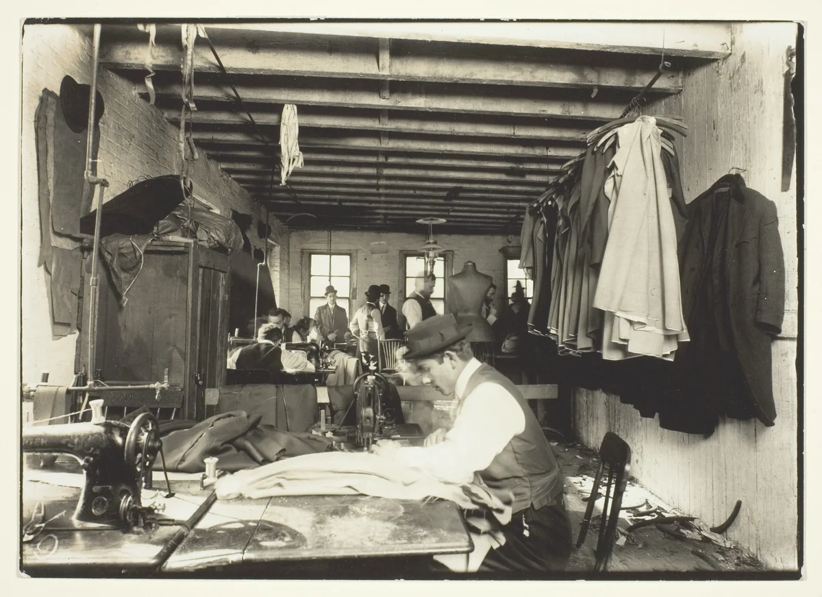 Old Time Garment Shop, New York City by Lewis Wickes Hine, photograph, 1912