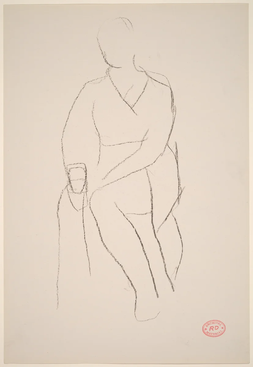 Untitled [seated female figure] by Richard Diebenkorn, drawing, 1955-1967
