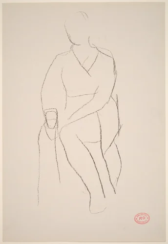 Untitled [seated female figure] by Richard Diebenkorn, drawing, 1955-1967