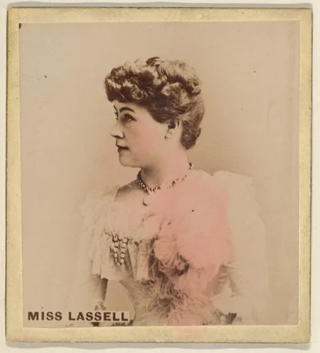 Miss Lassell, from the Actresses series (N246), Type 2, issued by Kinney Brothers to promote Sporting Extra Cigarettes by Kinney Brothers Tobacco Company, photograph, 1888-1892
