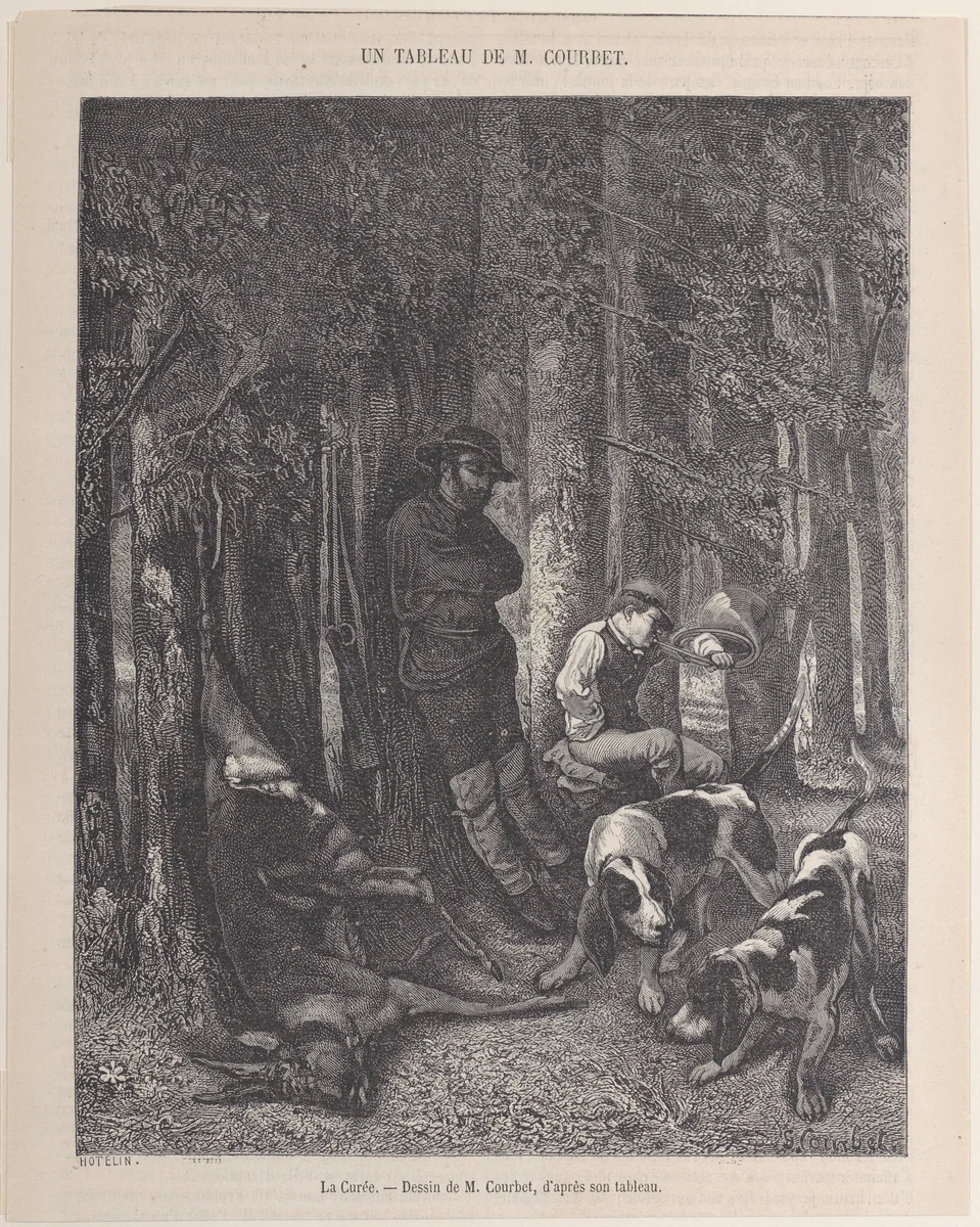 The Quarry (La Curée) by Laurent Hotelin, print, 1856-1884