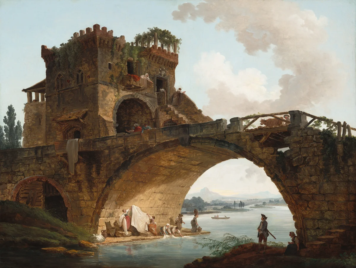 The Ponte Salario by Hubert Robert, painting, 1775