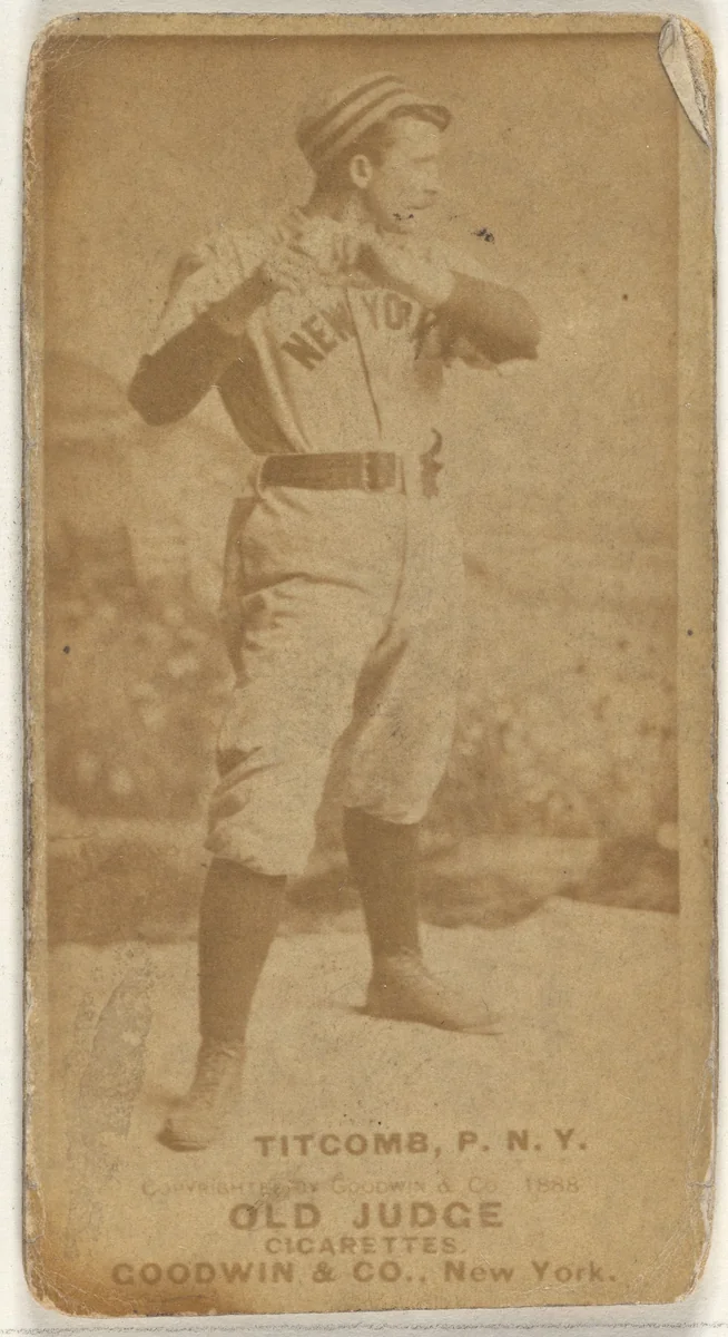 Ledell "Cannonball" Titcomb, Pitcher, New York, from the Old Judge series (N172) for Old Judge Cigarettes by Goodwin & Company, photograph, 1888