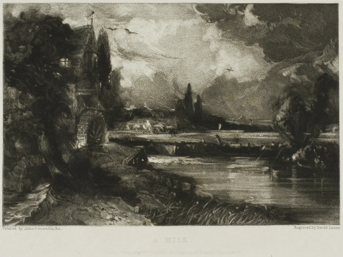 A Mill by David Lucas, print, 1830