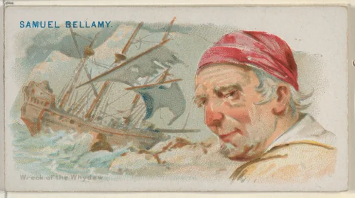 Samuel Bellamy, Wreck of the Whydah, from the Pirates of the Spanish Main series (N19) for Allen & Ginter Cigarettes by Allen & Ginter, print, 1886-1891