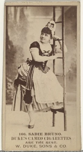 Card Number 166, Sadie Bruno, from the Actors and Actresses series (N145-5) issued by Duke Sons & Co. to promote Cameo Cigarettes by W. Duke, Sons & Co., photograph, 1880-1889