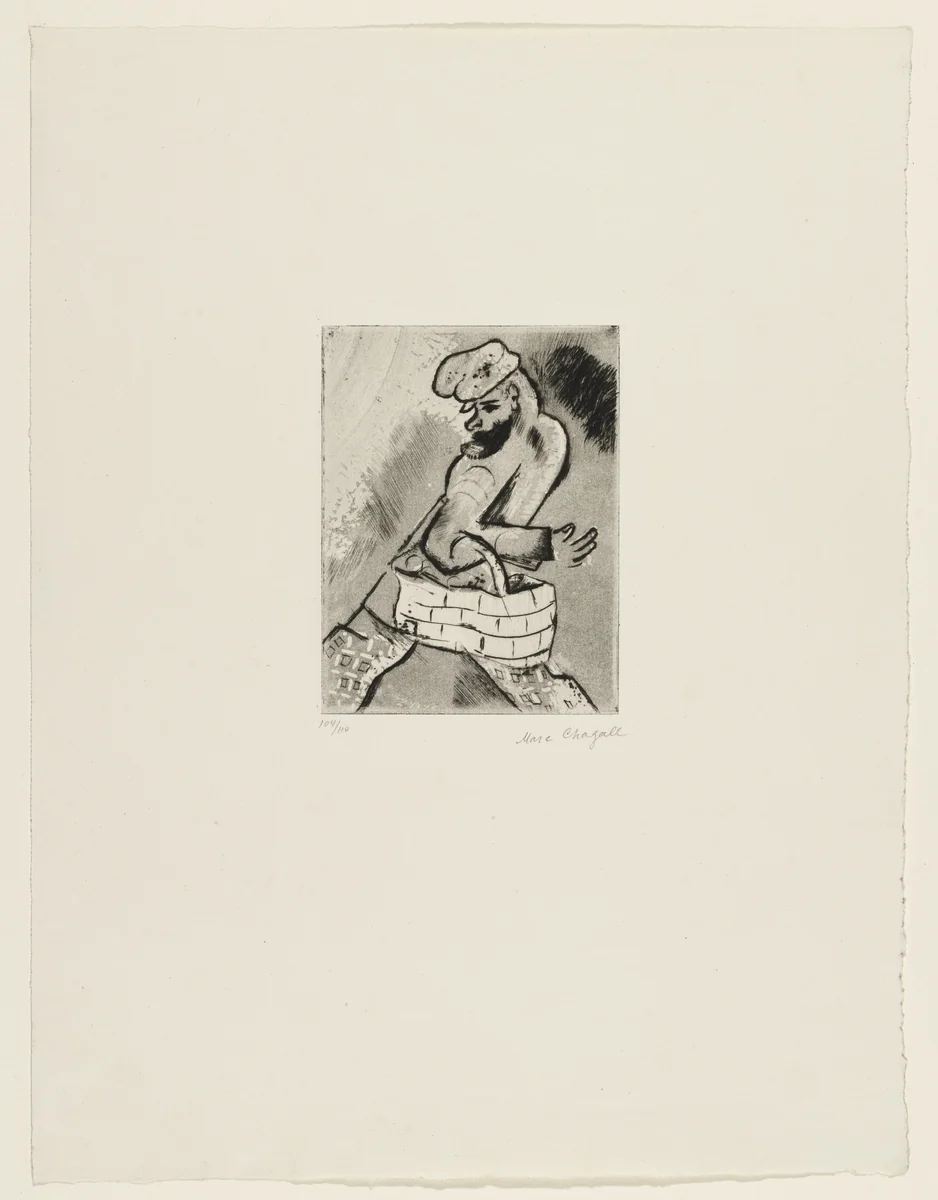 Man with Basket by Marc Chagall, print, 1922