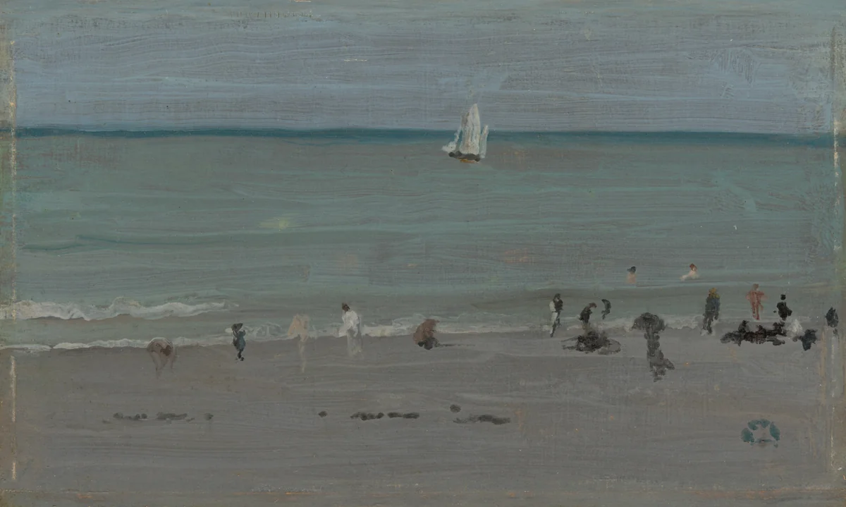 Coast Scene, Bathers by James McNeill Whistler, painting, 1884-1885