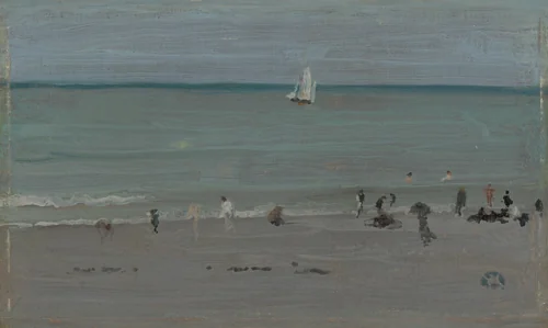 Coast Scene, Bathers by James McNeill Whistler, painting, 1884-1885