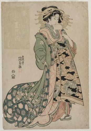 The Courtesan Shiratama of the Tamaya by Utagawa Kunisada (歌川国貞), print, 1810-1814