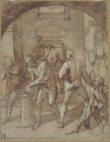 The Flagellation by Daniele Crespi, drawing, 1624-1634