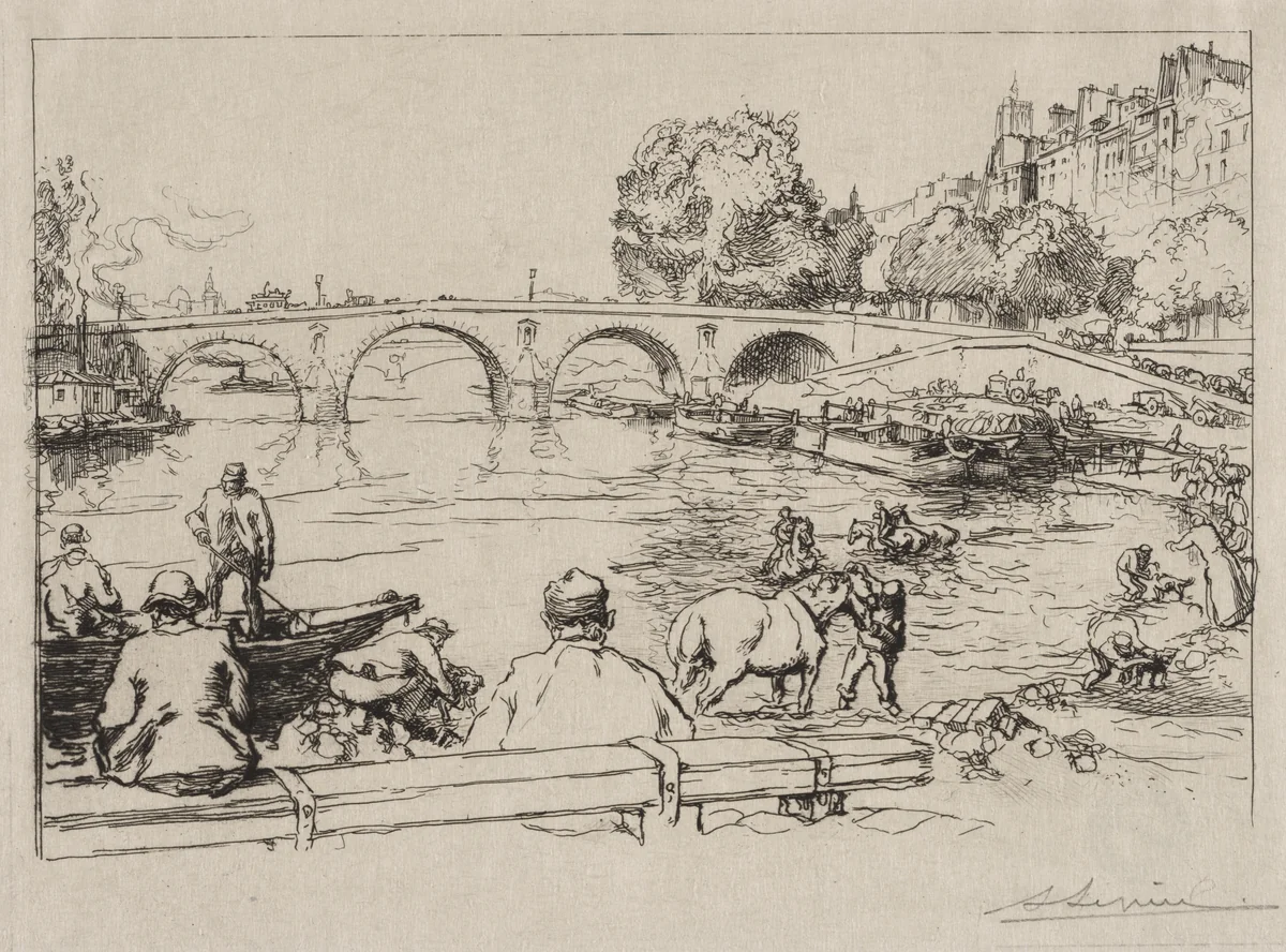 L'Abreuvoir at Pont Marie by Auguste Louis Lepère, print, 1912