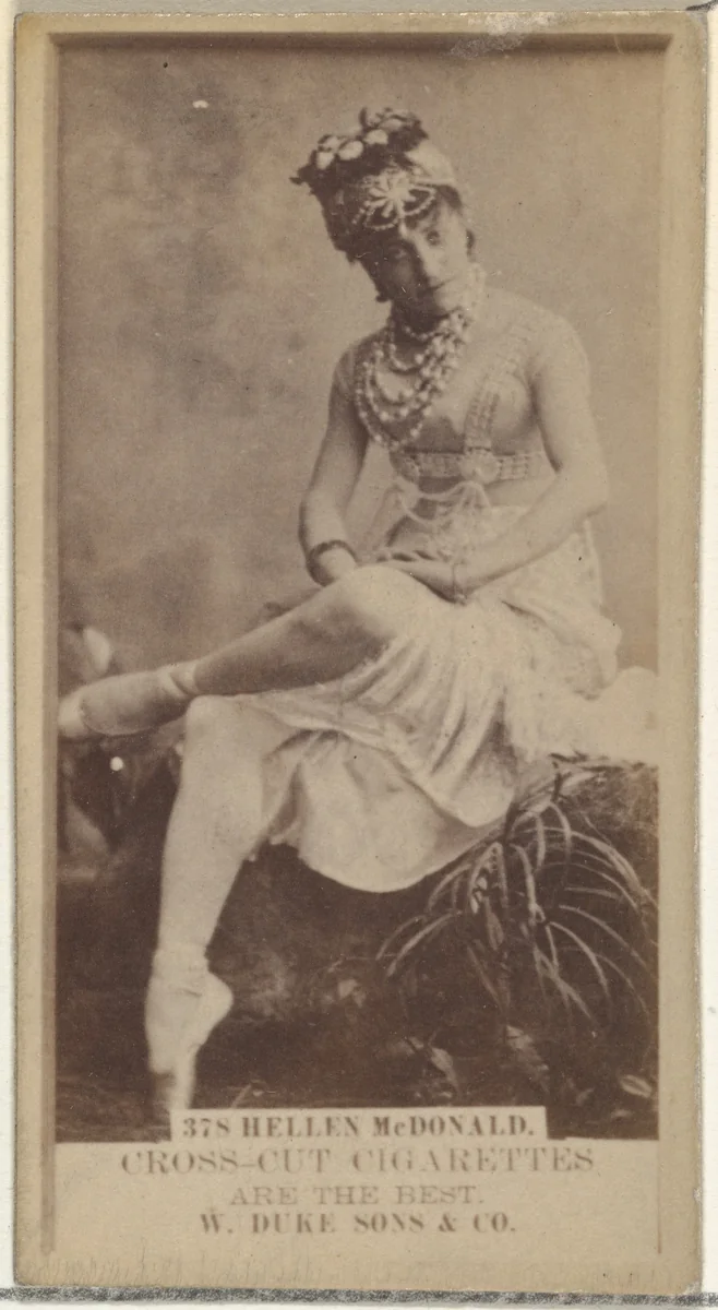 Card Number 378, Helen McDonald, from the Actors and Actresses series (N145-3) issued by Duke Sons & Co. to promote Cross Cut Cigarettes by W. Duke, Sons & Co., photograph, 1880-1889