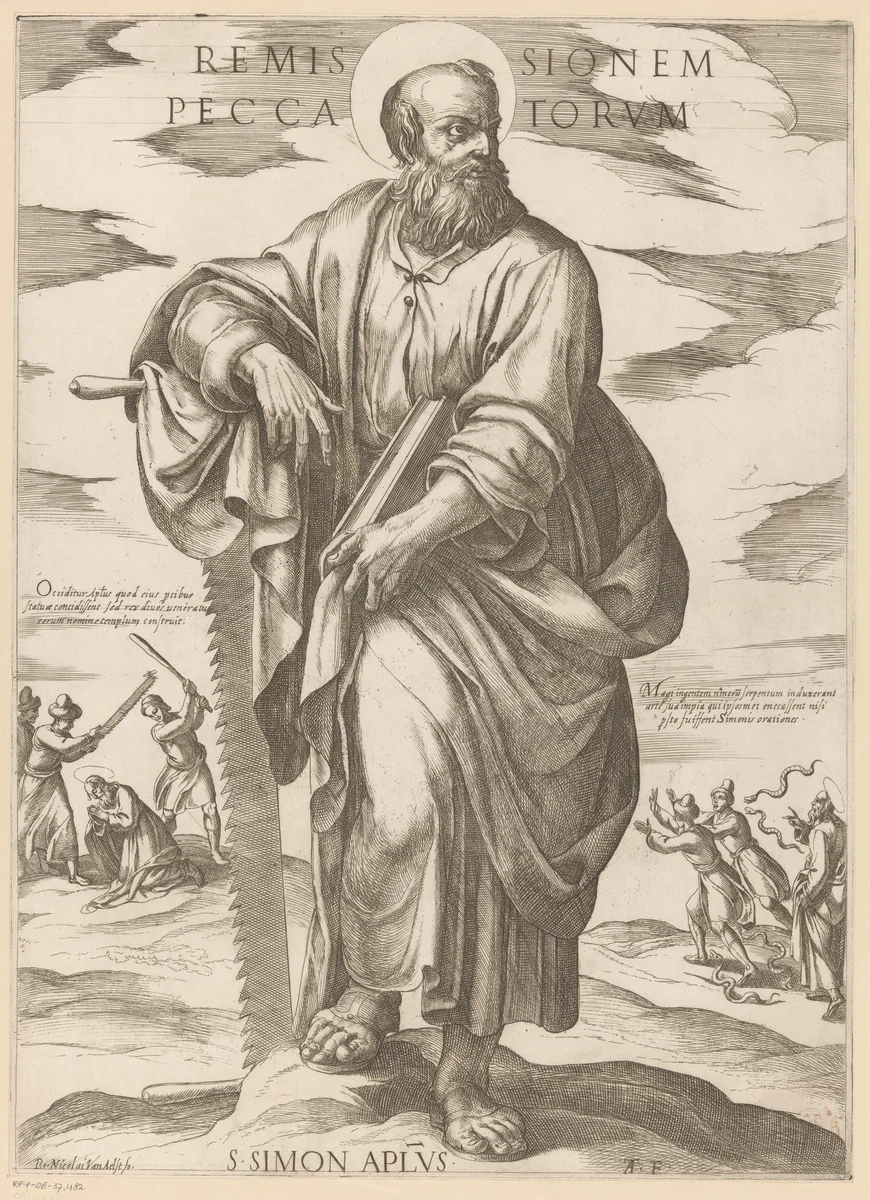 De heilige Simon by Unknown, print, 1565-1630
