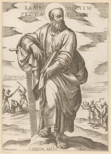 De heilige Simon by Unknown, print, 1565-1630